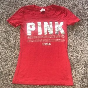 gold and red shirt from pink